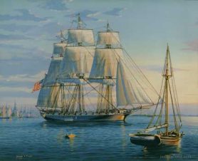 USS Boston (1776), Gundalow, Continental Ship - James A Flood Artist