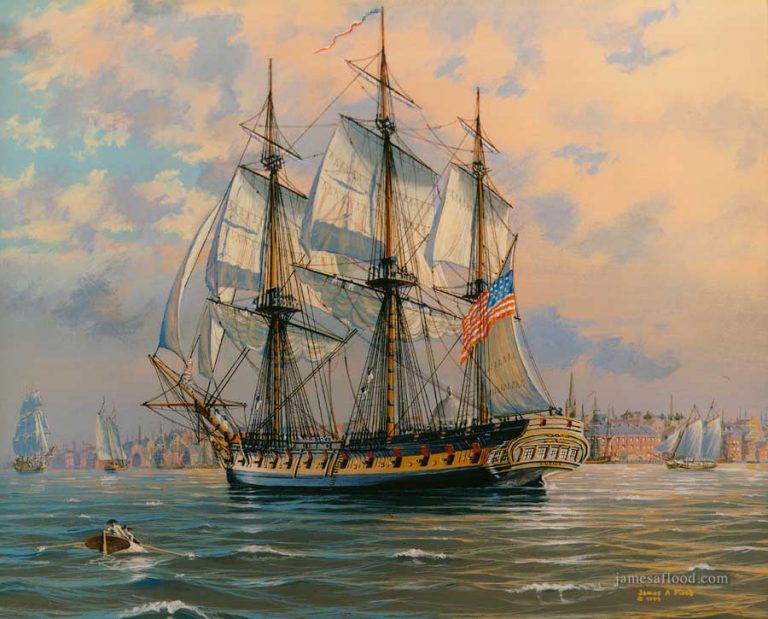 USS Boston 1777, 24-gun Frigate - James A Flood Artist